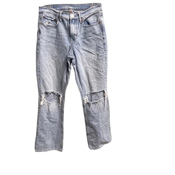 American Eagle 90s Bootcut Distressed Light Wash Jeans Size 6 Short Festival - Picture 1 of 6